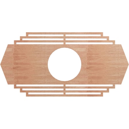 Ekena Millwork Chrysler Wood Fretwork Pierced Ceiling Medallion, Cherry, 20"W x 10"H x 5 1/4"ID x 1/4"T CMWP20X10X0250CSCH